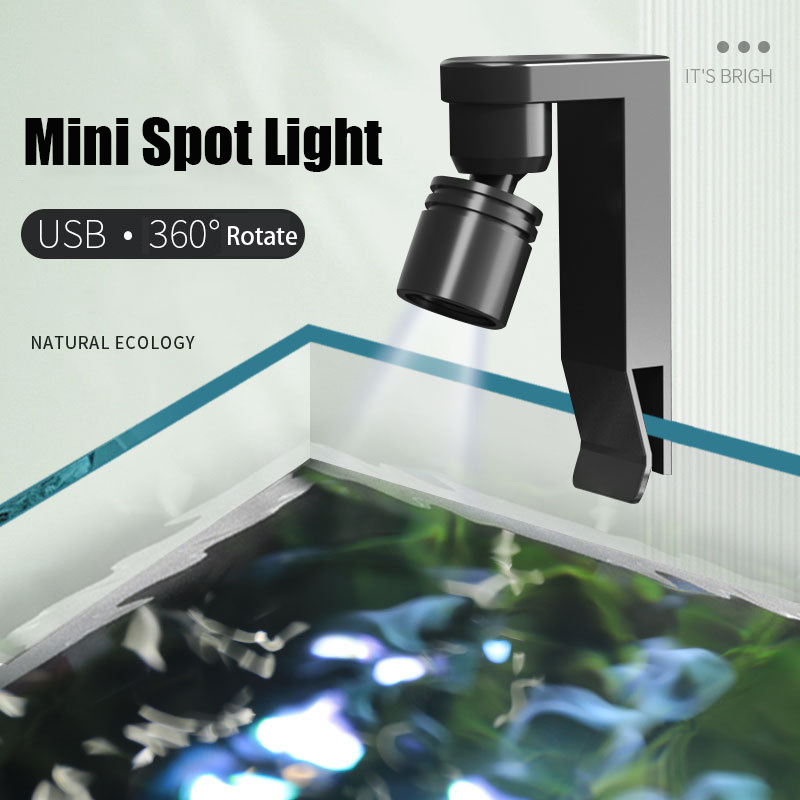 Aquarium Plant Light - Lampe à pince USB étanche, Spot
