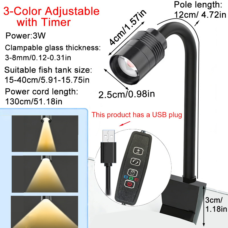 Projecteur USB 3W pour aquariu - Aquarium Plant Light avis et prix